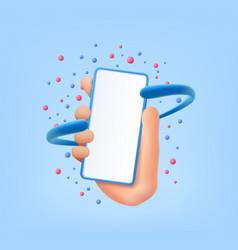 3d Cartoon Hand Holding Phone