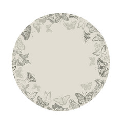 Background Round Frame With Vintage Beige