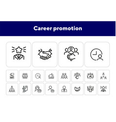 Career Promotion Line Icon Set