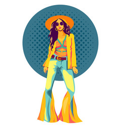 Girl Wearing Hippie Clothes And Sunglasses