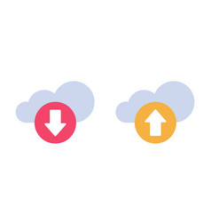 Upload Download Cloud Storage Icon Flat Graphic