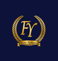 Initial Letter F And Y Fy Monogram Logo Design