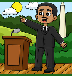 Martin Luther King Of Juneteenth Colored Cartoon