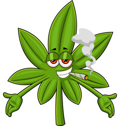 Funny Marijuana Leaf Cartoon Character