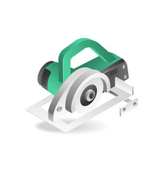 Isometric Flat 3d Concept Of Electric Sawing