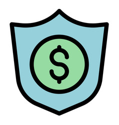 Shield Money Icon Flat