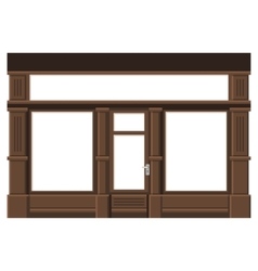 Shopfront With White Blank Windows Wood Store