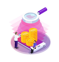 Magnifying Money Coins Composition