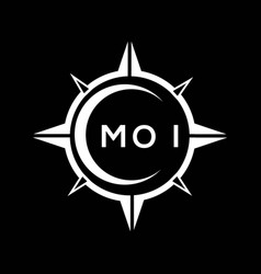 Moi Abstract Monogram Shield Logo Design On Black