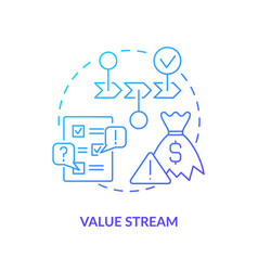 Value Stream Blue Gradient Icon