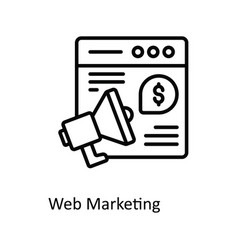 Web Marketing Outline Icon Design