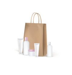 Craft Brown Paper Shopping Bag With Cosmetic Tubes