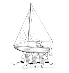 Man Carried In Sailing Boat