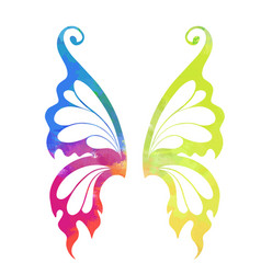 Silhouette Of Butterfly Wings With Rainbow