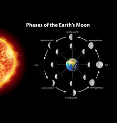 Diagram Showing Phases Moon On Earth