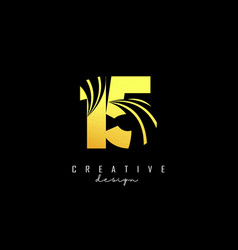 Golden Creative Number 15 1 5 Logo With Leading