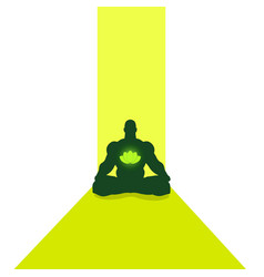 Muscular Man Sit In Meditation Pose Cutout