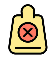 Reject Shop Bag Icon Flat