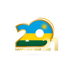 Year 2021 With Rwanda Flag Pattern Happy New