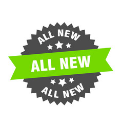 All New Round Isolated Ribbon Label New Sign