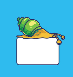 Cute Snail On The Blank Empty Text Quote Animal