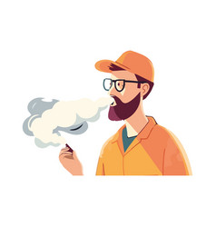 One Person Working Smoking Cigarette Holding