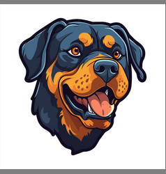 Rottweiler Dog Breed Cute Cartoon Kawaii