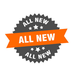 All New Round Isolated Ribbon Label New Sign