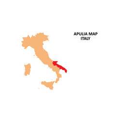 Apulia Regions Map Highlighted On Italy Map