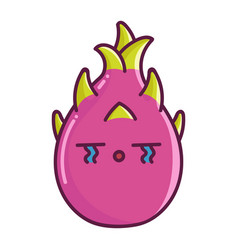 Kawaii Sad Dragon Fruit Cartoon