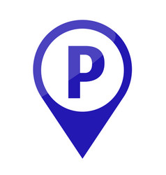 Map Pin With Blue Parking Sign