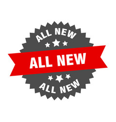 All New Round Isolated Ribbon Label New Sign