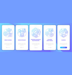 Company Budget Blue Gradient Onboarding Mobile