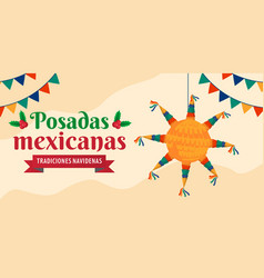 Flat Posadas Mexicanas Horizontal Banner