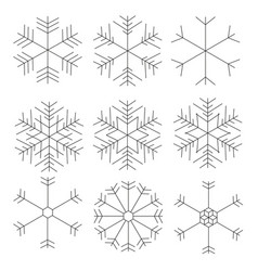 Snowflakes Winter Set Isolated