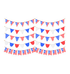 Usa Flag Garlands Set Us Patriotic Pennants