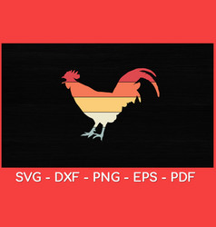 Vintage Retro Rooster Chickens Funny Svg