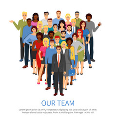 Crowd Professional People Team Flat Poster