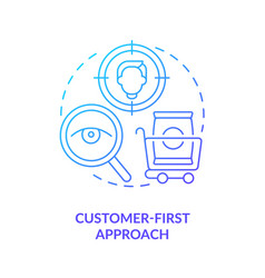 Customer First Approach Blue Gradient Icon