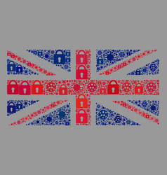 Lockdown Great Britain Flag - Collage With Lock