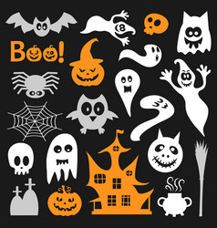 Set Of Silhouettes Of Halloween