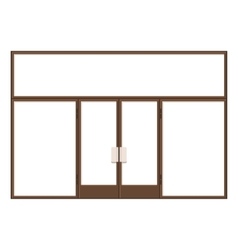 Wood Shopfront With Large Black Blank Windows