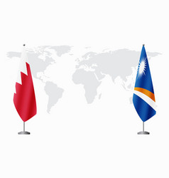 Bahrain And Marshall Islands Flags For Official