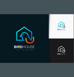 Bird House Logo Design With Gradient