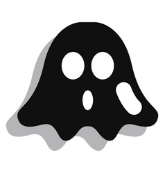 Black Halloween Ghost On A White Background