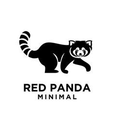 Red Panda Black Logo Icon Design