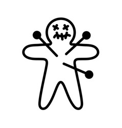 Voodoo Doll Icon Curse Witch Pictogram Isolated