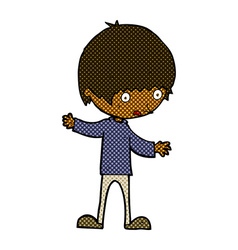 Comic Cartoon Boy With Outstretched Arms