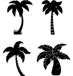 Different Black Palm Tree Silhouette Collection