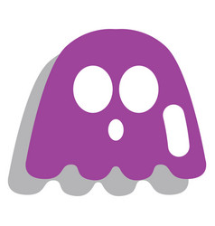 Purple Halloween Ghost On A White Background